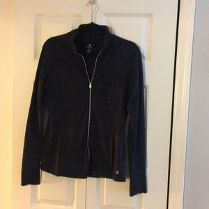 Charcoal grey striped athletic jacket